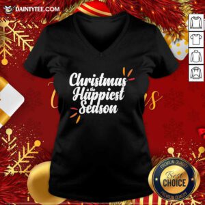 Christmas Is The Happiest Season V-neck- Design By Daintytee.com