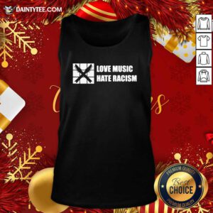 Love Music Hate Racism Guitar Musician Adults Tank Top- Design By Daintytee.com