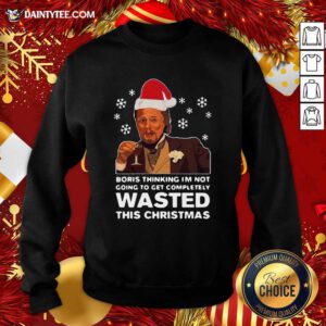 Santa Leonardo Dicaprio Boris Thinking I’m Not Going To Get Completely Wasted This Christmas Sweatshirt- Design By Daintytee.com
