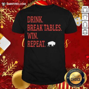 Buffalo Bills Drink Break Tables Win Repeat V-neck- Design By Daintytee.com