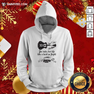 Fleetwood Mac She Rules Her Life Like A Bird In Flight Signatures Hoodie- Design By Daintytee.com