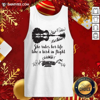 Fleetwood Mac She Rules Her Life Like A Bird In Flight Signatures Tank Top- Design By Daintytee.com
