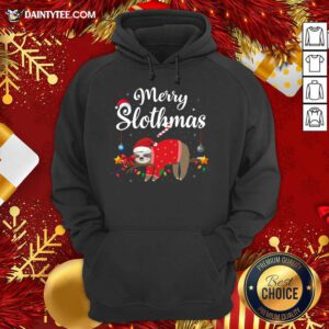 Merry Slothmas Sloth Funny Christmas Hoodie- Design By Daintytee.com