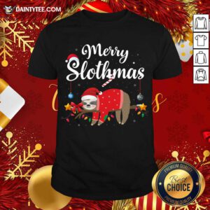 Merry Slothmas Sloth Funny Christmas Shirt- Design By Daintytee.com