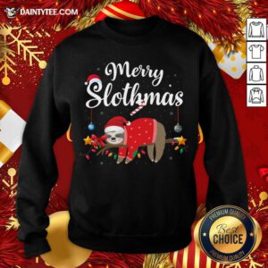 Merry Slothmas Sloth Funny Christmas Sweatshirt- Design By Daintytee.com