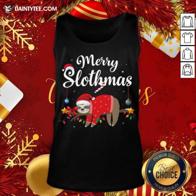 Merry Slothmas Sloth Funny Christmas Tank Top- Design By Daintytee.com