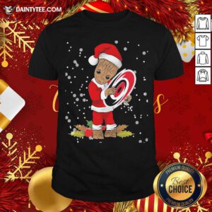 Santa Baby Groot Hug Carolina Hurricanes Christmas Shirt- Design By Daintytee.com