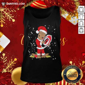 Santa Baby Groot Hug Carolina Hurricanes Christmas Tank Top- Design By Daintytee.com