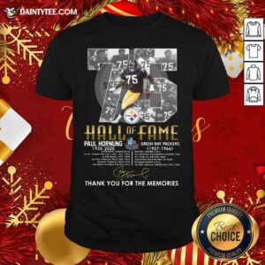 75 Paul Hornung 1935 2020 Hall Of Fame Thank You For The Memories Signature Shirt- Design By Daintytee.com
