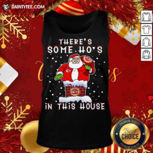 Kansas City Chiefs Christmas There Is Some Hos In This House Santa Stuck In The Chimney NFL Youth Tank Top- Design By Daintytee.com