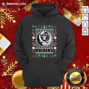 Las Vegas Raiders Grateful Dead Ugly Christmas Hoodie- Design By Daintytee.com