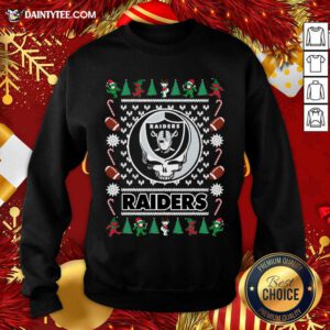 Las Vegas Raiders Grateful Dead Ugly Christmas Sweatshirt- Design By Daintytee.com