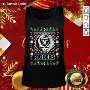 Las Vegas Raiders Grateful Dead Ugly Christmas Tank Top- Design By Daintytee.com