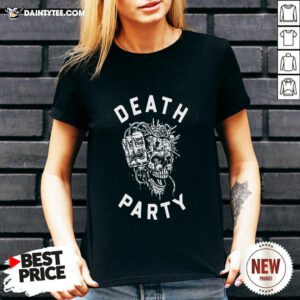 Liquid Death Merch Death Party V-neck- Design By Daintytee.com