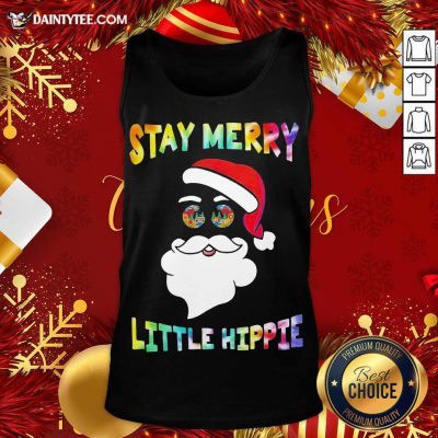 Santa Claus Stay Merry Little Hippie Christmas Tank Top- Design By Daintytee.com