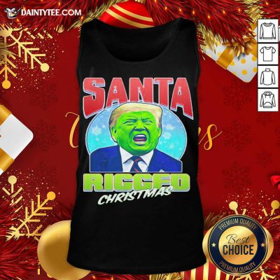 Santa Ricced Christmas Donald Trump Christmas Tank Top- Design By Daintytee.com