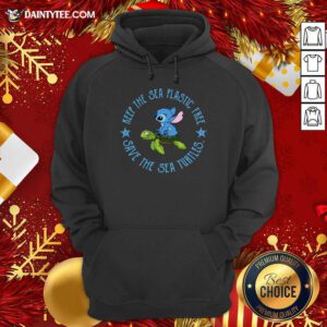 Stitch On The Turtle Keep The Sea Plastic Free Save The Sea Turtles Hoodie- Design By Daintytee.com