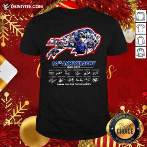 Buffalo Bills 60th Anniversary 1960-2020 Thank You For The Memories Signatures Shirt- Design By Daintytee.com