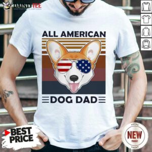 Corgi All American Dog Dad Vintage Shirt- Design By Daintytee.com