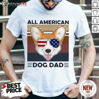 Corgi All American Dog Dad Vintage Shirt- Design By Daintytee.com