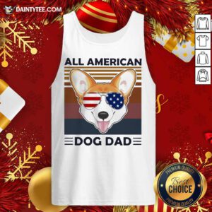 Corgi All American Dog Dad Vintage Tank Top- Design By Daintytee.com