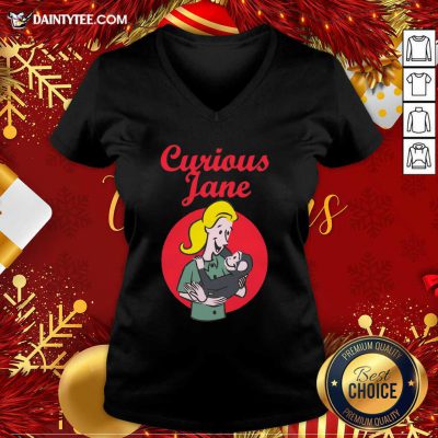 Curious Jane V-neck- Design By Daintytee.com