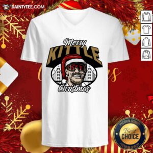 George Kittle Merry Kittle Christmas V-neck- Design By Daintytee.com
