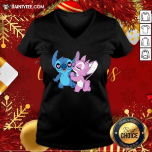 Couple Stitch Angel Love V-neck - Design By Daintytee.com