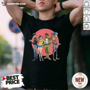 Gorillaz Group Circle Rise Shirt- Design By Daintytee.com