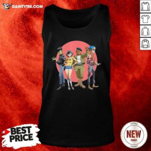 Gorillaz Group Circle Rise Tank Top- Design By Daintytee.com