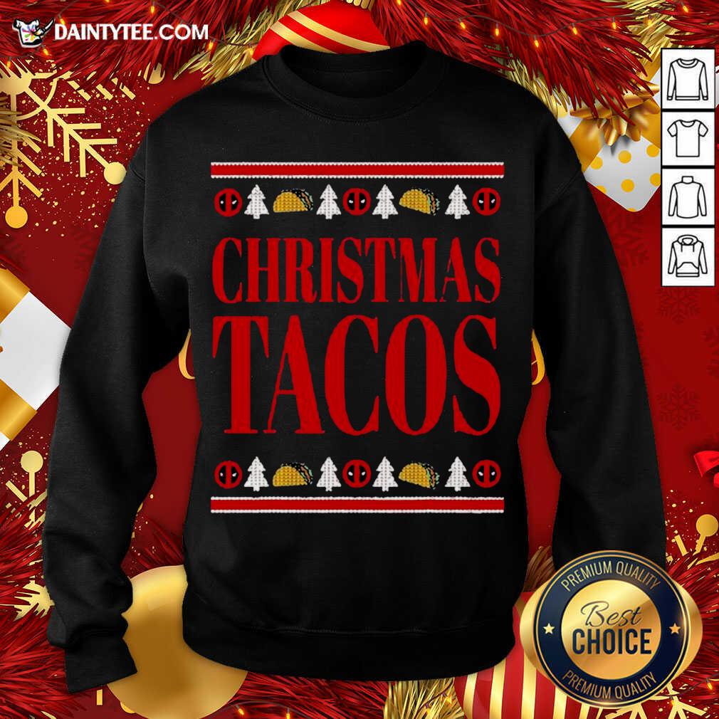 Marvel Deadpool Wade Wilson Christmas Tacos Holiday Sweatshirt- Design By Daintytee.com Marvel Deadpool Wade Wilson Christmas Tacos Holiday Sweatshirt- Design By Daintytee.com