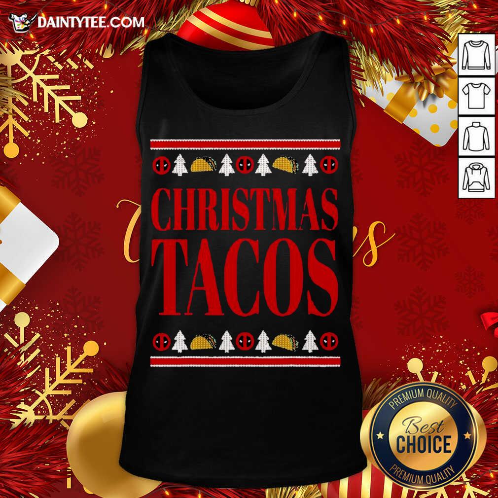 Marvel Deadpool Wade Wilson Christmas Tacos Holiday Tank Top- Design By Daintytee.com Marvel Deadpool Wade Wilson Christmas Tacos Holiday Tank Top- Design By Daintytee.com