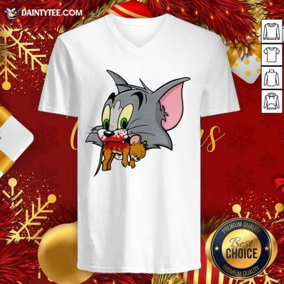 Tom Finally Catches Jerry V-neck- Design By Daintytee.com