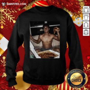 Tyler Cameron Pizza Love Light Blue Sweatshirt- Design By Daintytee.com