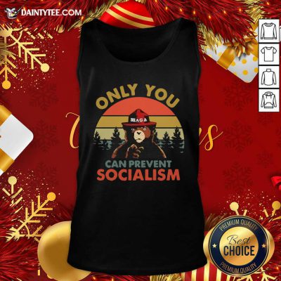 Bear Only You Can Prevent Socialism Vintage Tank Top- Design By Daintytee.com
