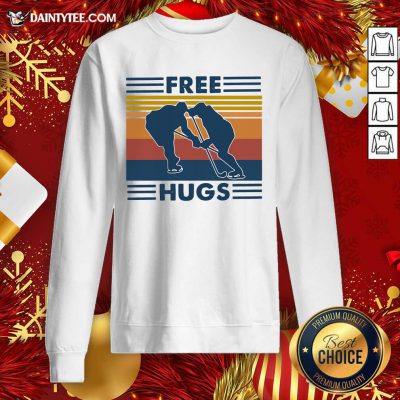 Free Hugs Vintage Retro Sweatshirt- Design By Daintytee.com