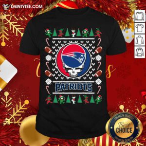 New England Patriots Grateful Dead Ugly Christmas Shirt- Design By Daintytee.com