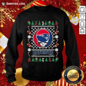New England Patriots Grateful Dead Ugly Christmas Sweatshirt- Design By Daintytee.com