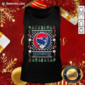New England Patriots Grateful Dead Ugly Christmas Tank Top- Design By Daintytee.com