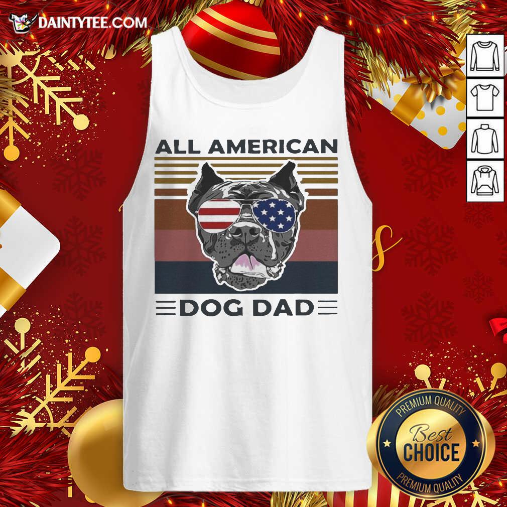 All American Dog Dad Vintage Retro Tank Top- Design By Daintytee.com