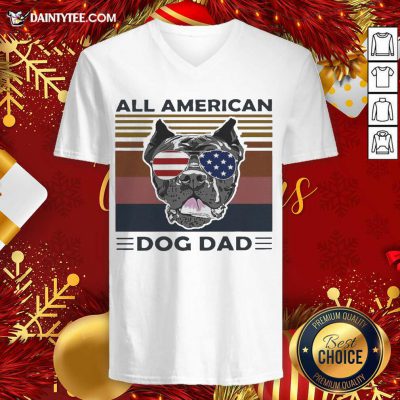 All American Dog Dad Vintage Retro V-neck- Design By Daintytee.com All American Dog Dad Vintage Retro V-neck- Design By Daintytee.com