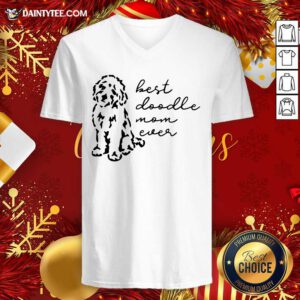 Best Doodle Mom Ever V-neck- Design By Daintytee.com