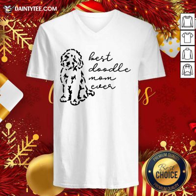 Best Doodle Mom Ever V-neck- Design By Daintytee.com