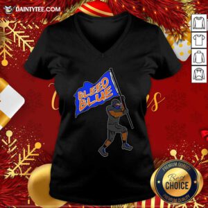 Bs Bleed Blue V-neck- Design By Daintytee.com