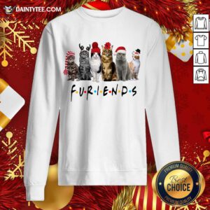 Cats Santa Furiends Christmas Sweatshirt- Design By Daintytee.com