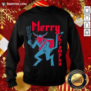Merry Krampus Christmas Sweatshirt- Design By Daintytee.com