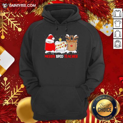 Merry Sped Teacher Christmas Hoodie- Design By Daintytee.com