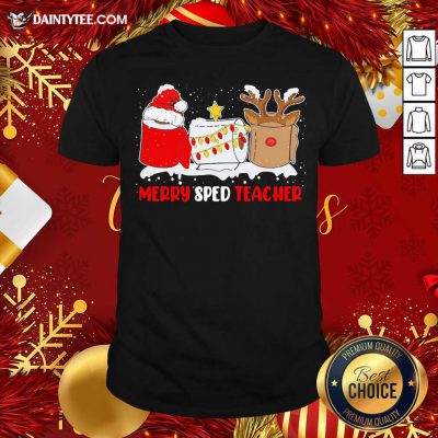 Merry Sped Teacher Christmas Shirt- Design By Daintytee.com