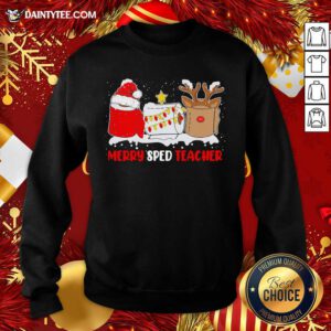 Merry Sped Teacher Christmas Sweatshirt- Design By Daintytee.com