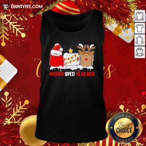 Merry Sped Teacher Christmas Tank Top- Design By Daintytee.com